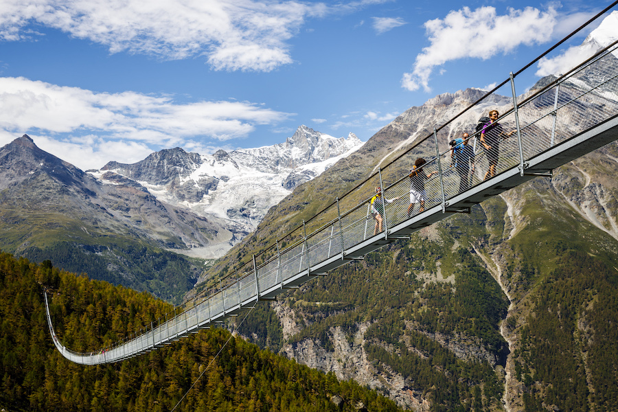 Hängebrücke in Randa bei Zermatt