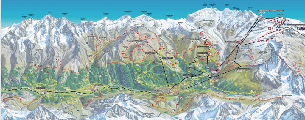 Überblick Wanderwege Zermatt