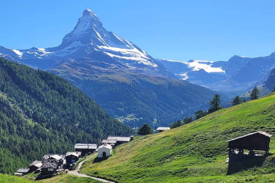 Sicht auf das Matterhorn von Findeln aus